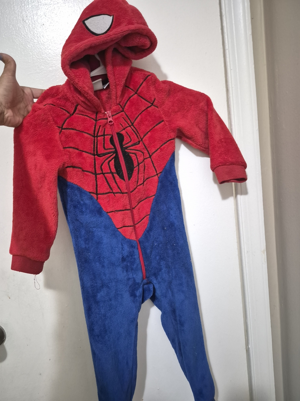 Boys Spiderman One Piece Pajamas Costume Jumpsuit Size 4